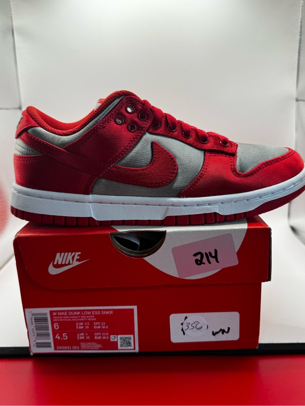 Nike Dunk Low ESS 'Satin UNLV' – Women's Size 6 (DX5931-001)